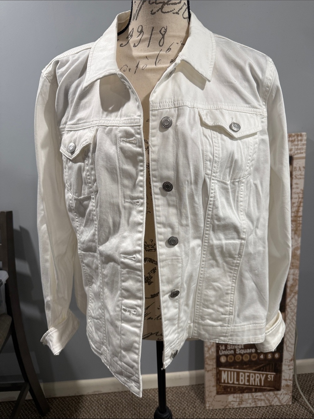 croft & barrow White Women's Denim Jacket